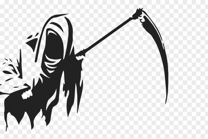 Reaper Death Logo Silhouette White PNG