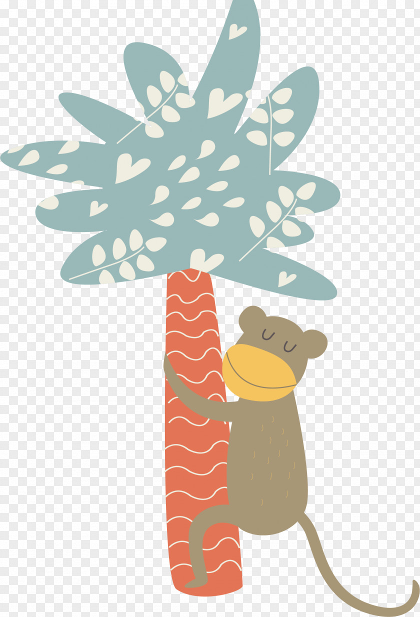Vector Comic Bear And Coconut Tree Alligator Euclidean Drawing PNG