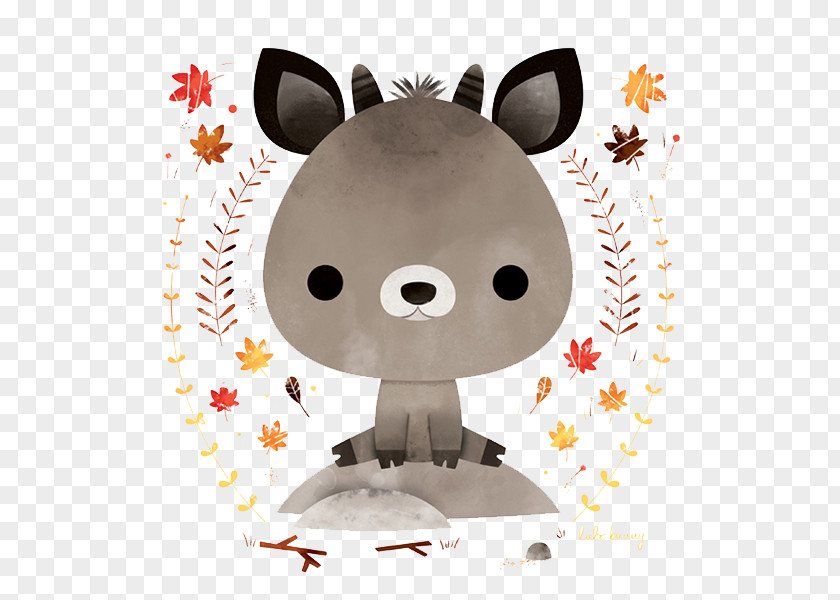 Watercolor Painted Gray Lamb PNG