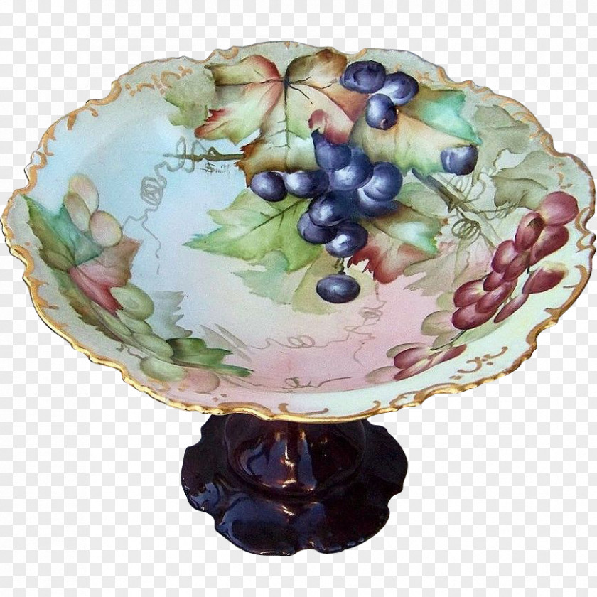 Hand Painted Purple Ceramic Fruit PNG