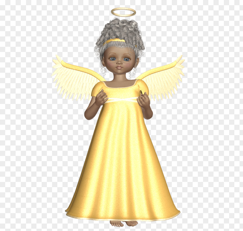 Cute 3D Angel With Gold Dress Picture Fallen Fairy Computer Graphics PNG