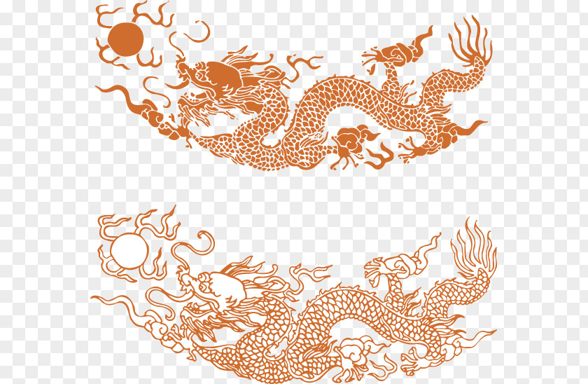 Beautiful Yellow Dragon Tao Te Ching Adobe Illustrator Clip Art PNG