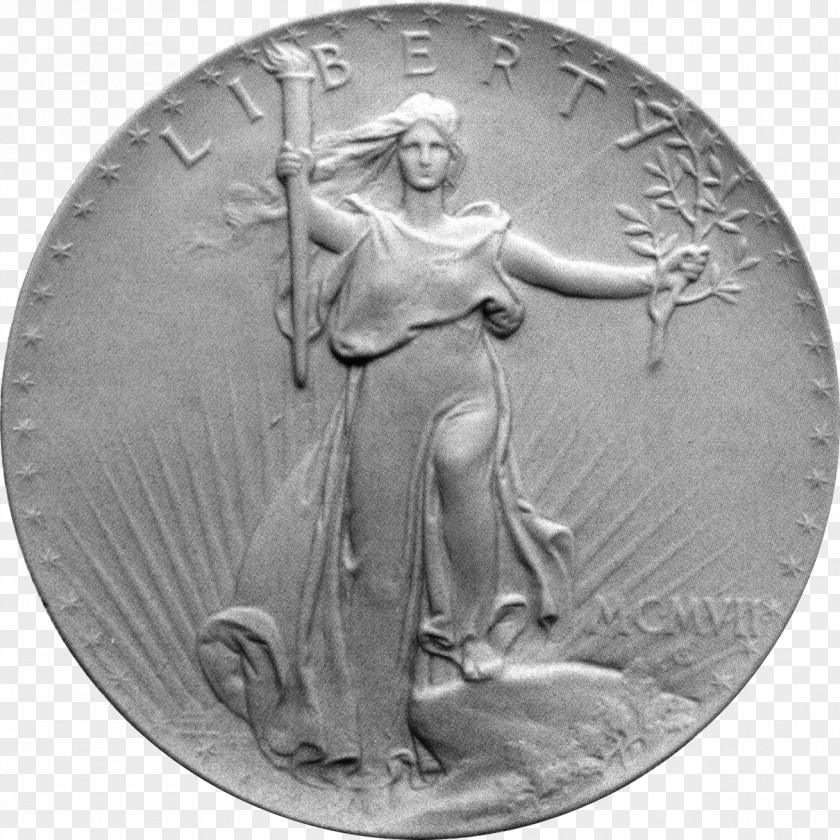 Coin Saint-Gaudens Double Eagle Sculpture PNG