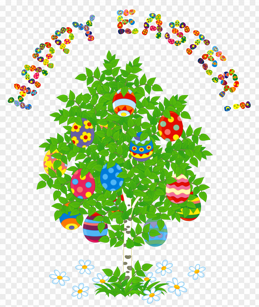 Happy Easter And Egg Tree Clipart Picture Bunny Clip Art PNG