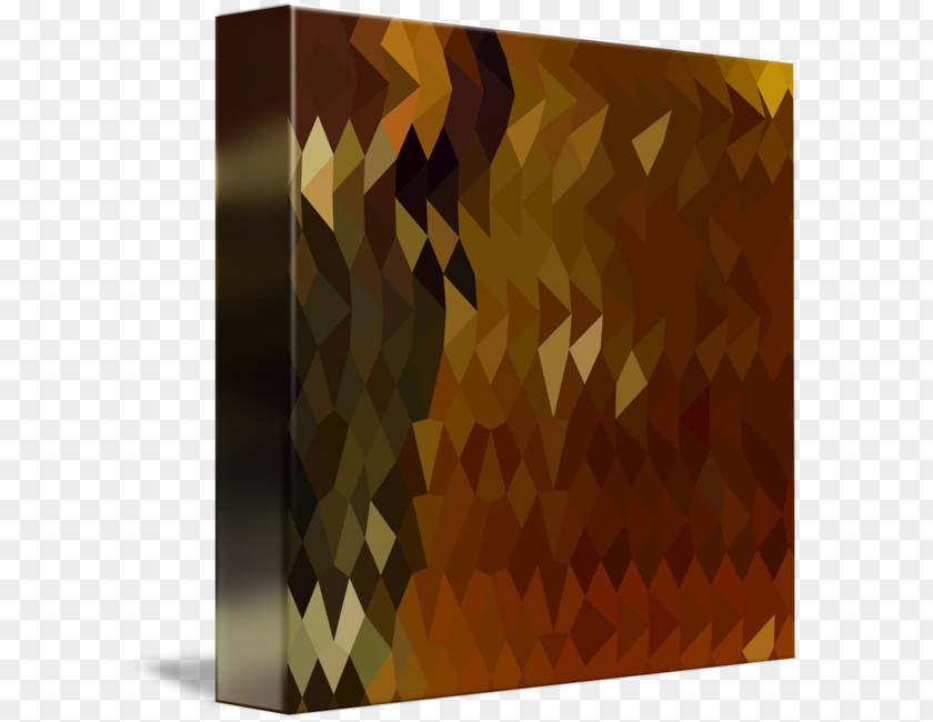 Low Polygon Brown Leaf Rectangle PNG