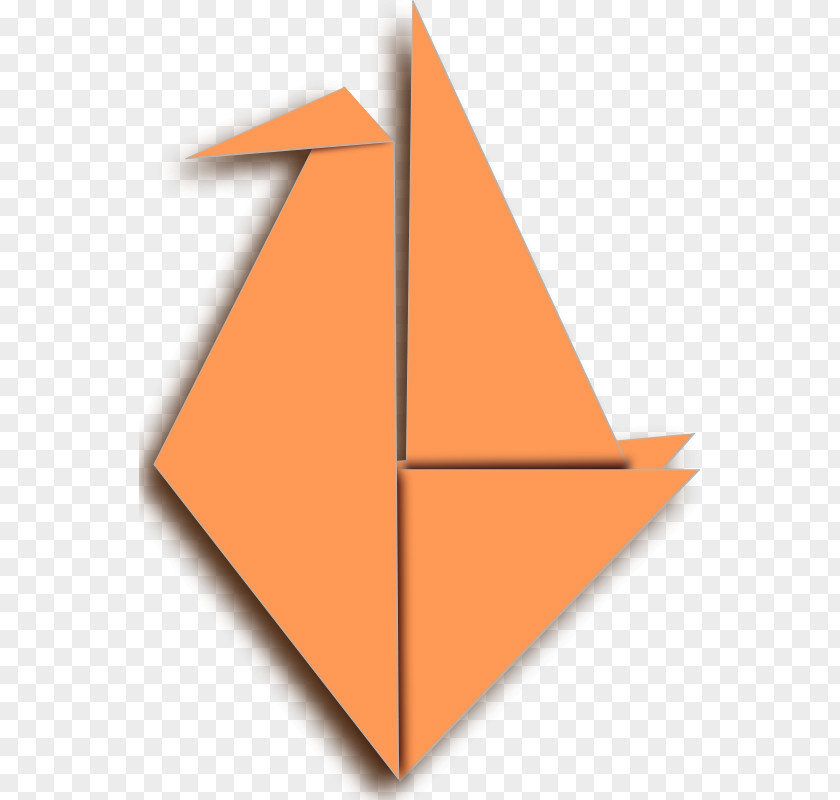 Cartoon Orange Origami Paper Cranes Crane Bird Clip Art PNG