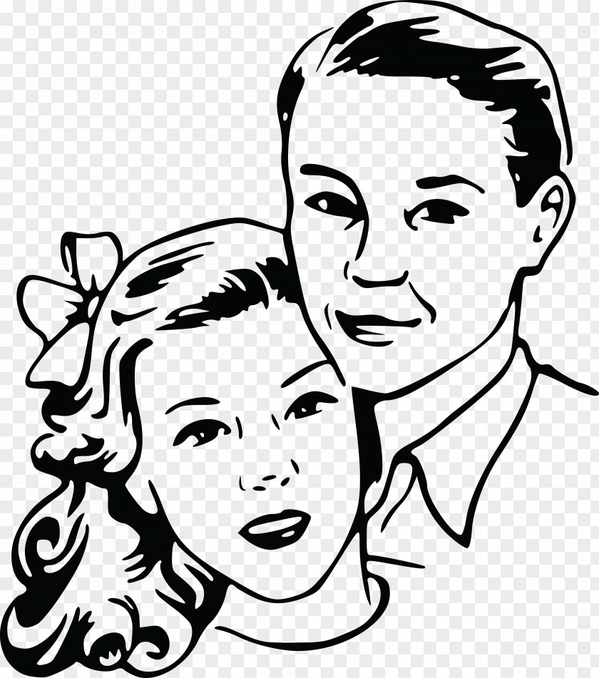 Couple Black And White Drawing Clip Art PNG