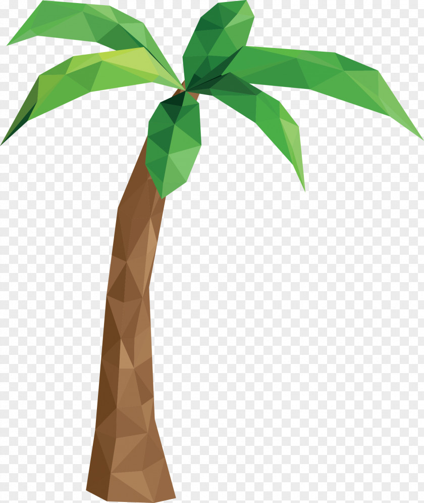 Palm Tree Plant Stem Leaf Flowerpot PNG
