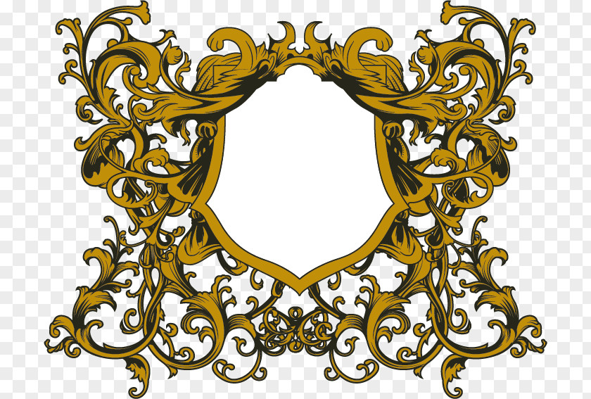 Texture Free Vector Gold Frame Buckle Material Picture Ornament Pattern PNG