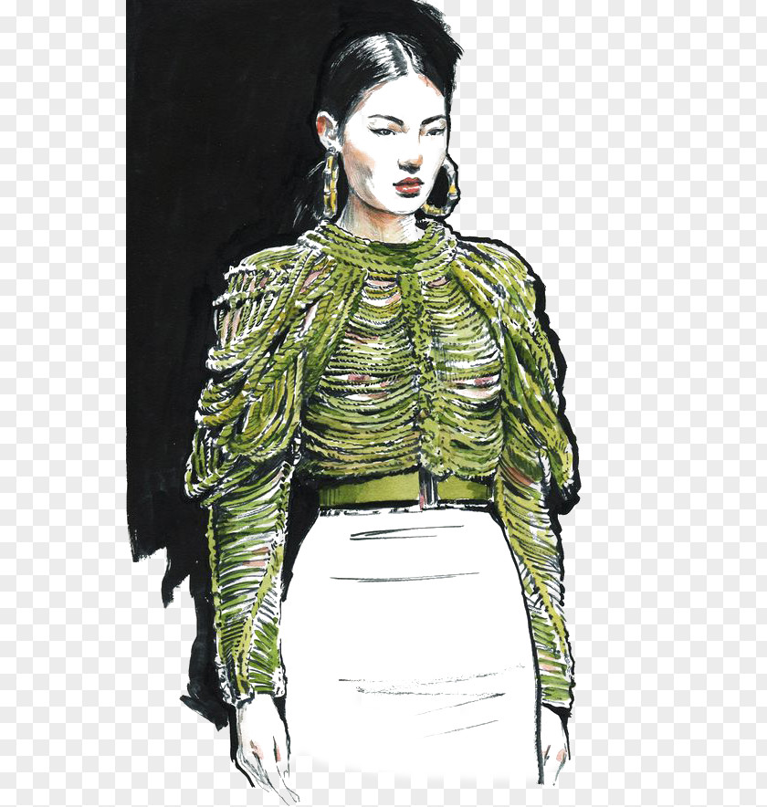 Fashion Model Illustration Designer PNG