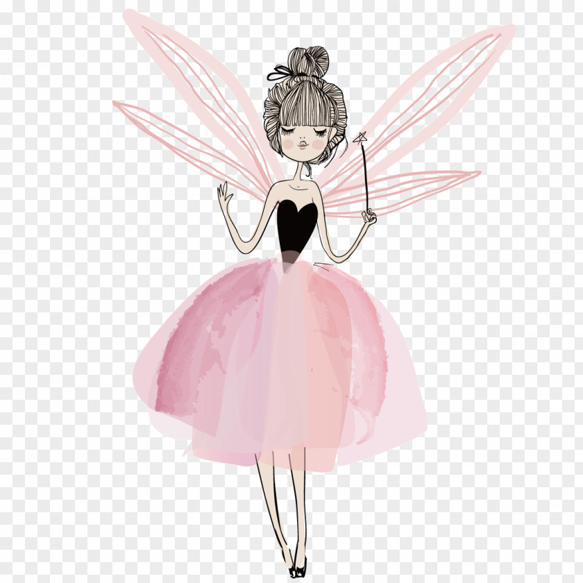Wearing Fairy Wings Illustration PNG