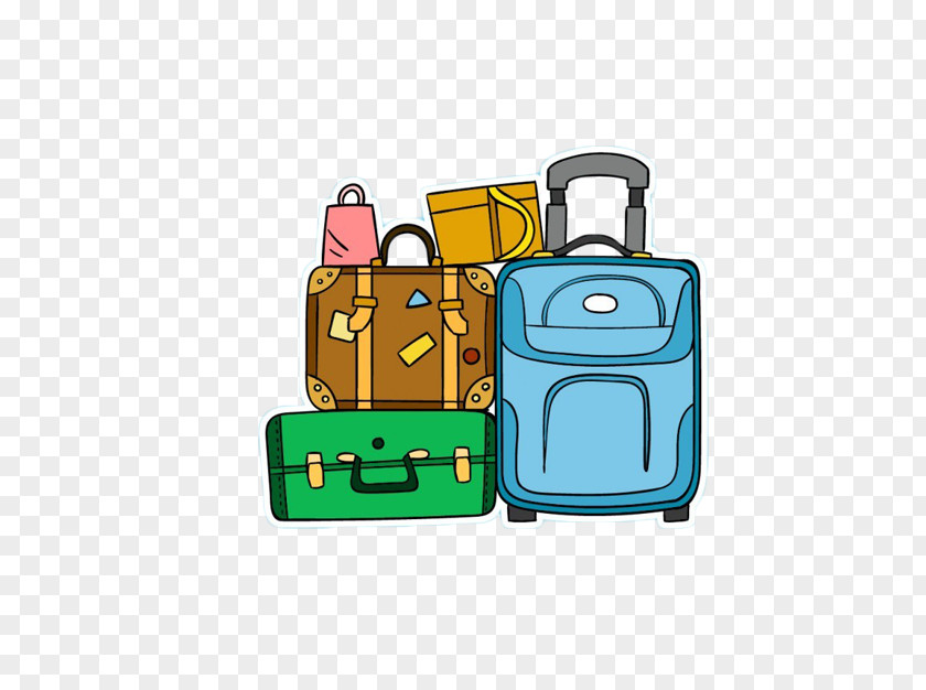 Accumulation Cartoon Suitcase Baggage PNG
