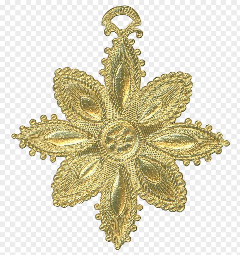 Gold Foil Paper Dresden Art Ornament Metal Brass PNG