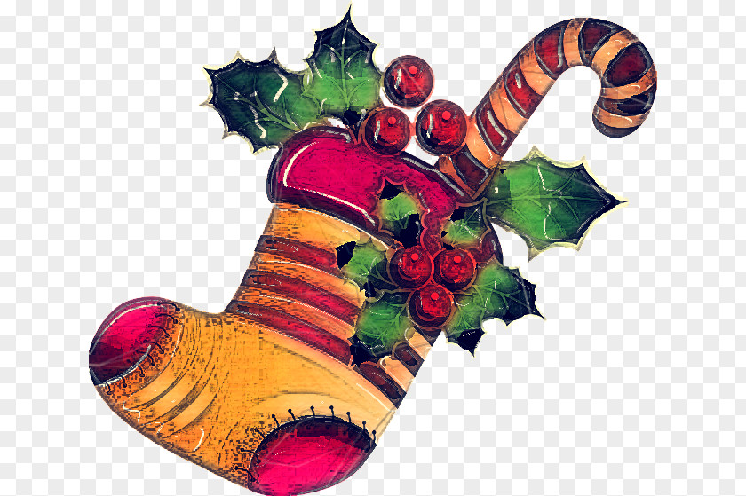 Plant Holly Christmas Stocking PNG