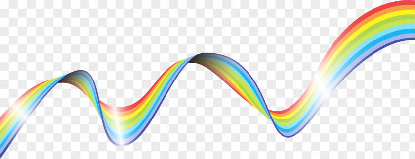 Rainbow Wave Line PNG