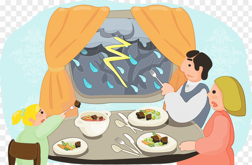 Cartoon Meal Eating Junk Food Sharing PNG
