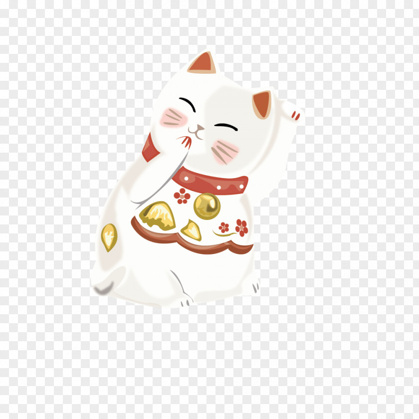 Vector Realistic Fashion Lucky Cat Smile Maneki-neko PNG