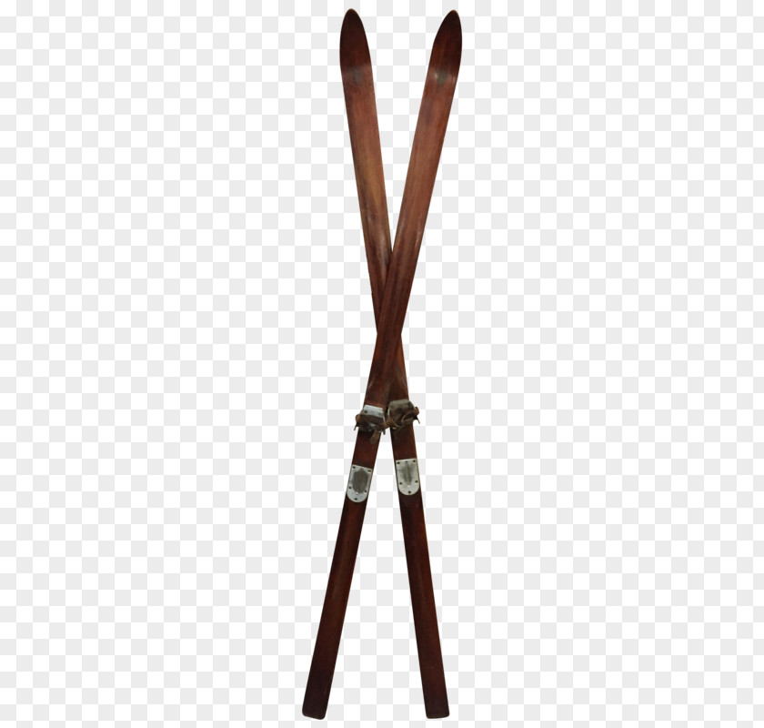 Wood Pole 1930s Skiing Snurfer Ski Poles PNG