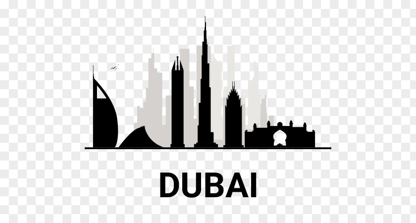 City Landmarks Burj Khalifa Skyline Line Art Silhouette Architecture PNG