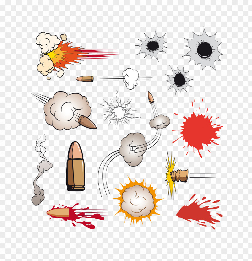 Explosion Element Bullet Cartoon Firearm Clip Art PNG