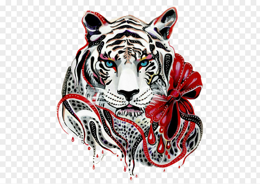 Tiger White Art Painting Printmaking PNG