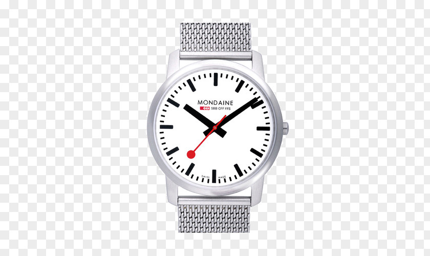 SBB Sapphire Crystal Watch Mondaine Ltd. Swiss Railway Clock Strap Leather PNG