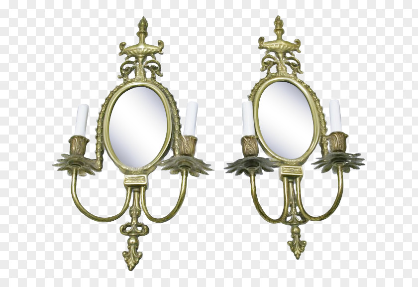 Candle Holder Interior Design Brass Sconce Mirror Hollywood Regency Table PNG