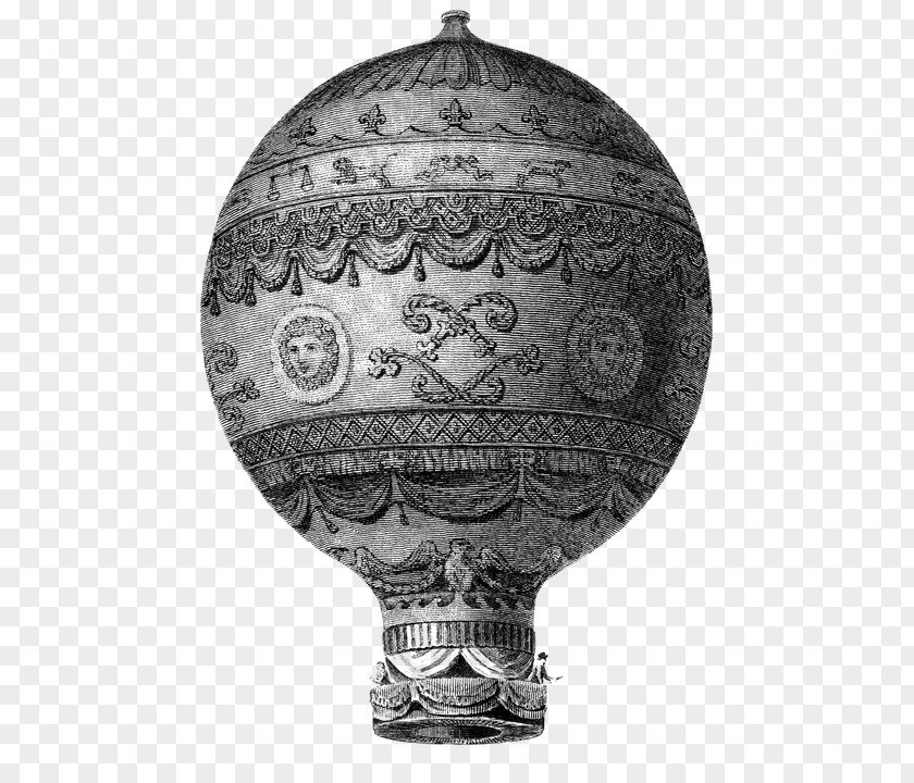 Vintage Hot Air Balloon Flight Airship Montgolfier Brothers PNG
