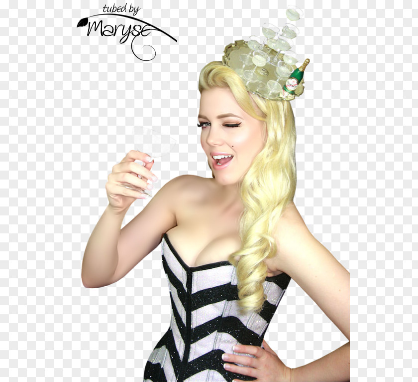 Maryse New Year Christmas Woman Champagne PSP PNG
