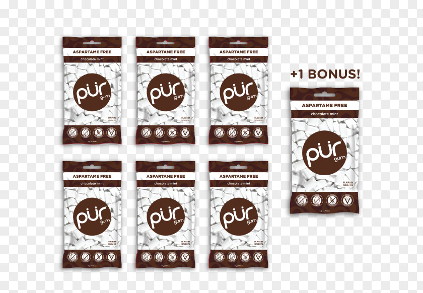 BUY 2 GET 1 FREE Chewing Gum PÜR Aspartame Bubble Mint PNG