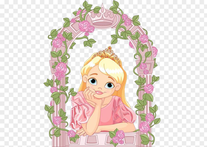 Princess In A Wreath Fairy Tale Illustration PNG