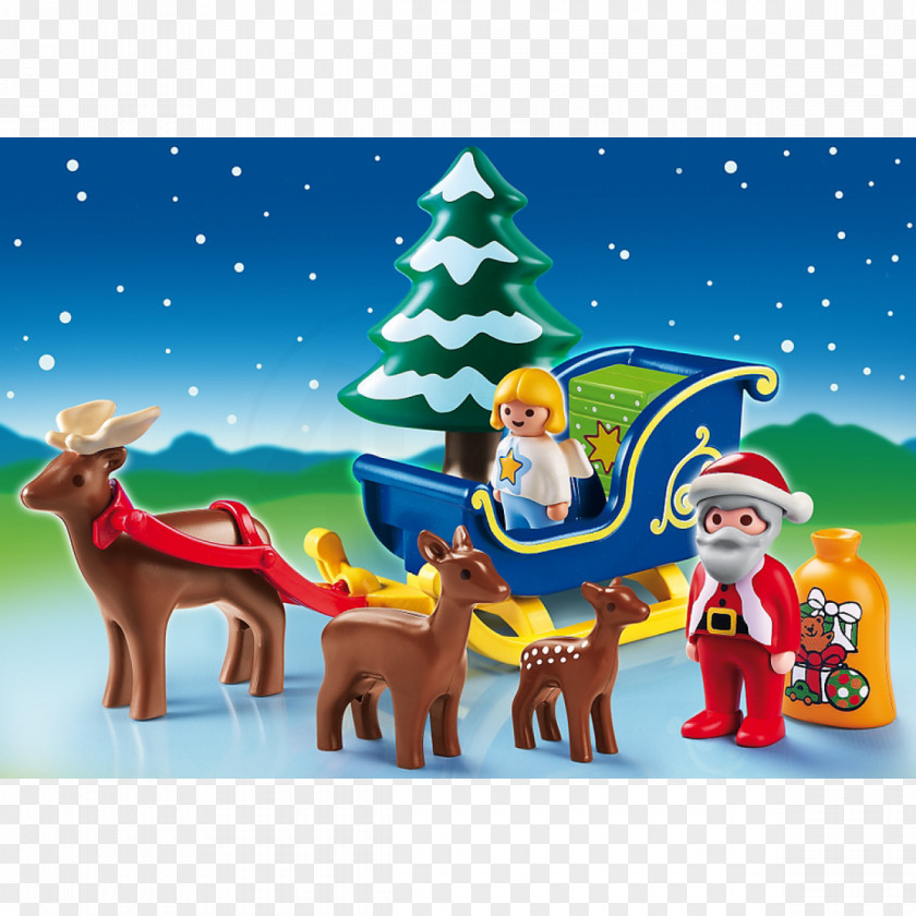 Santa Sleigh Claus Playmobil Toy Sled Reindeer PNG