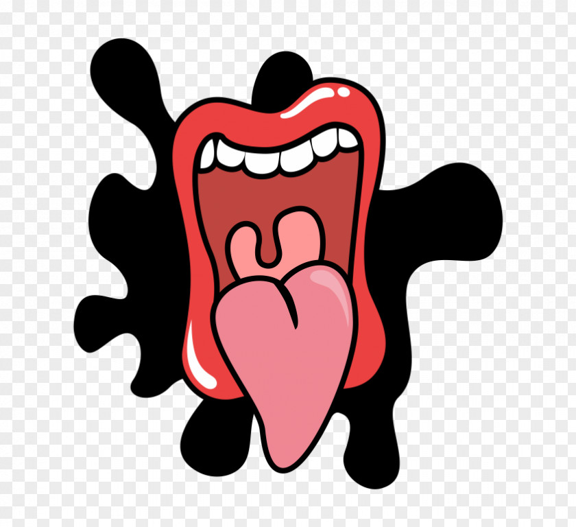 Cartoon Tongue Mouth Lip PNG