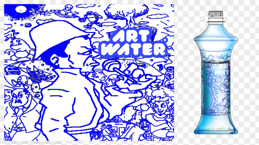Fresh Water Fan Art Pokemon Black & White Glass Bottle Digital PNG