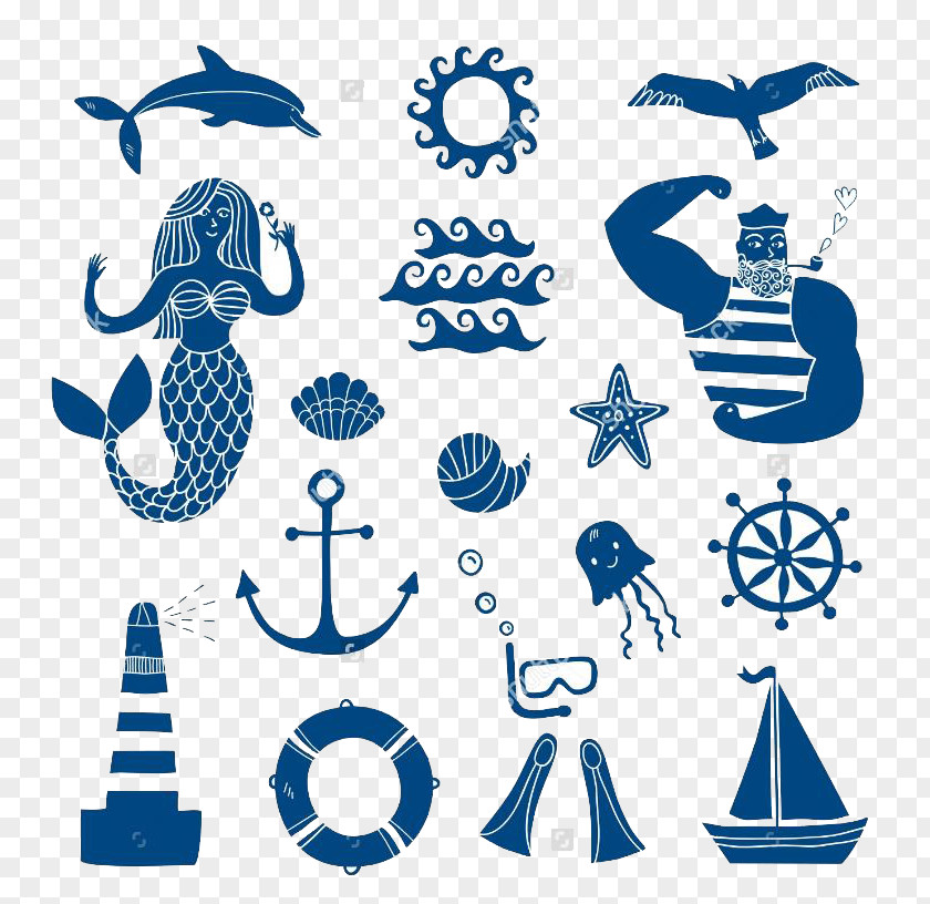 Mermaid Sailor Sailboat Icon PNG