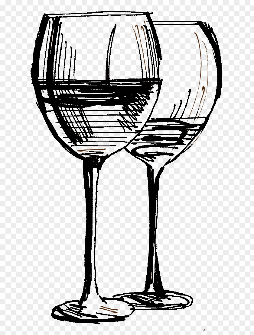 Cafe Sketch Wine Glass Red Champagne Restaurant PNG