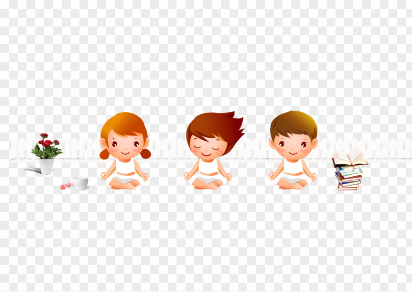 Cartoon Doll Yoga Child Meditation PNG