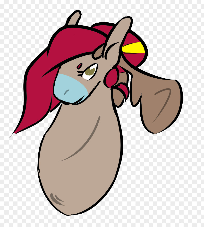 Antler Horse Cartoon Character Clip Art PNG