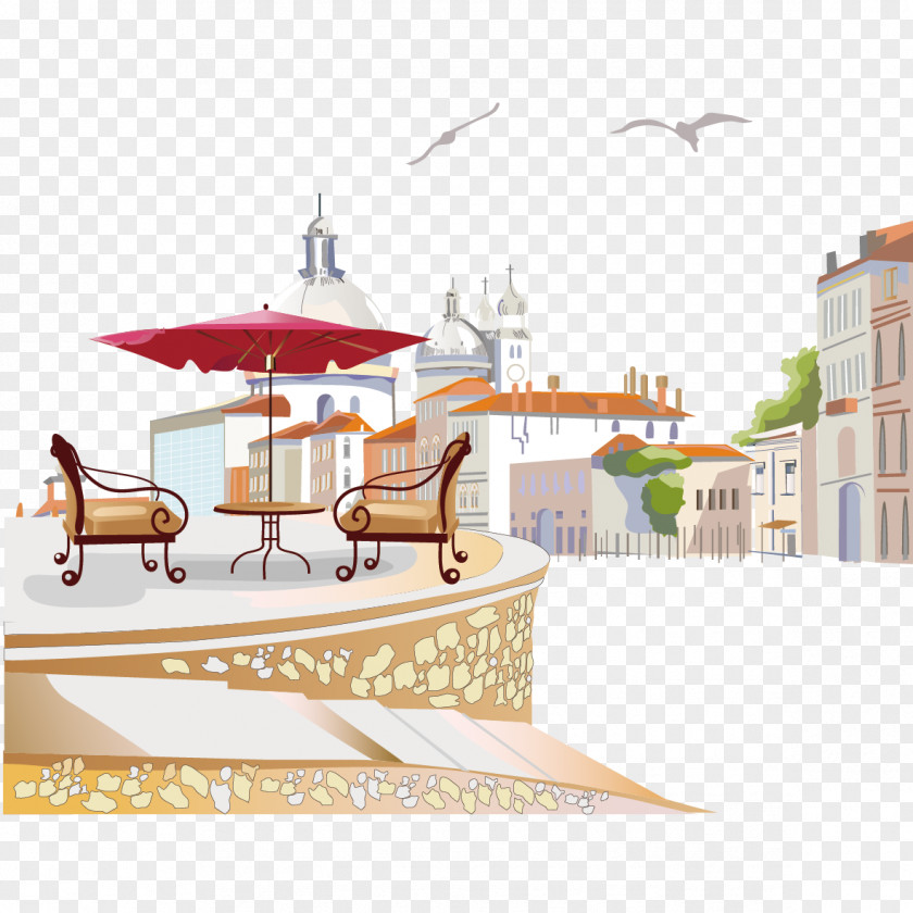 Seat Edge Of The City Cafe Euclidean Vector PNG