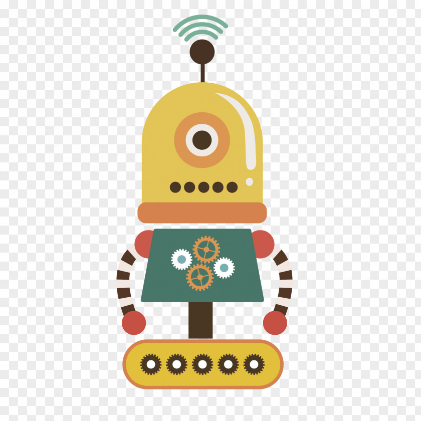 Vector Robot Yellow Antenna Euclidean Cartoon Illustration PNG