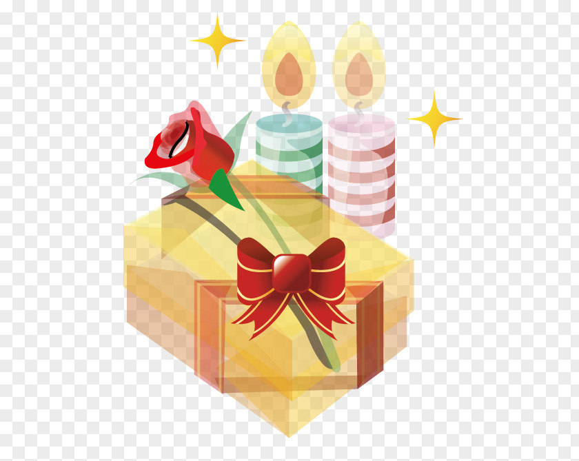 Candle Gift Of Roses PNG