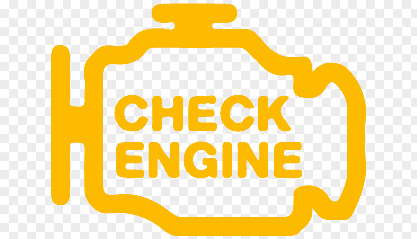 Check Engine Car Warning Label Safety Sticker PNG