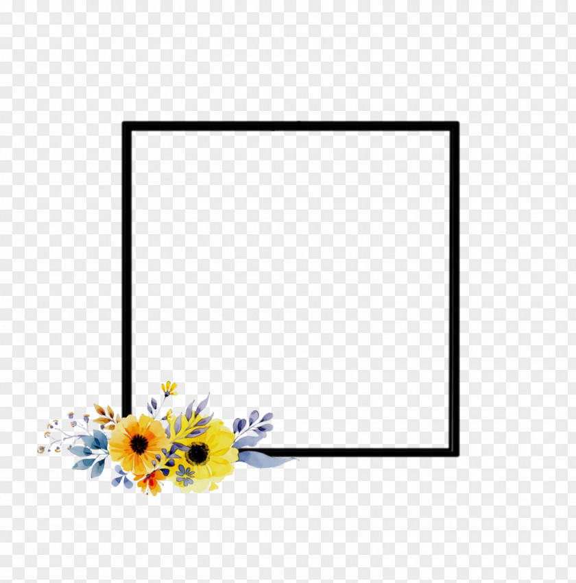 Rectangle Wildflower Background Flowers Frame PNG