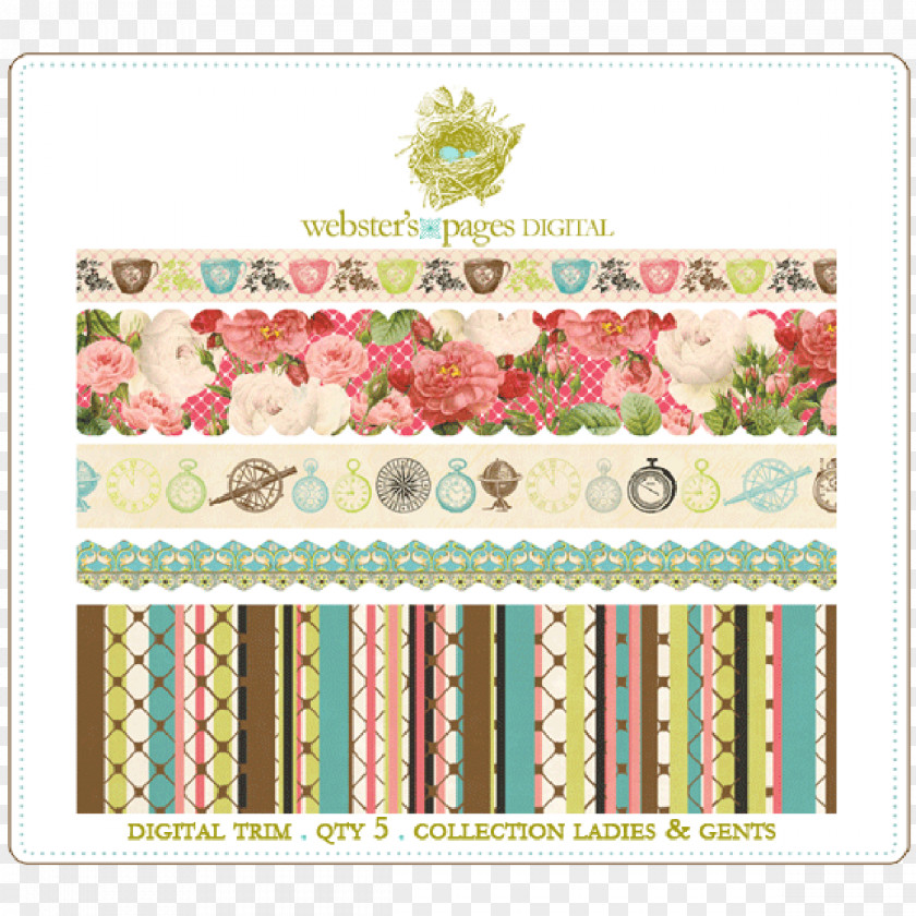 Ribbon Material Paper Floral Design Place Mats Rectangle PNG