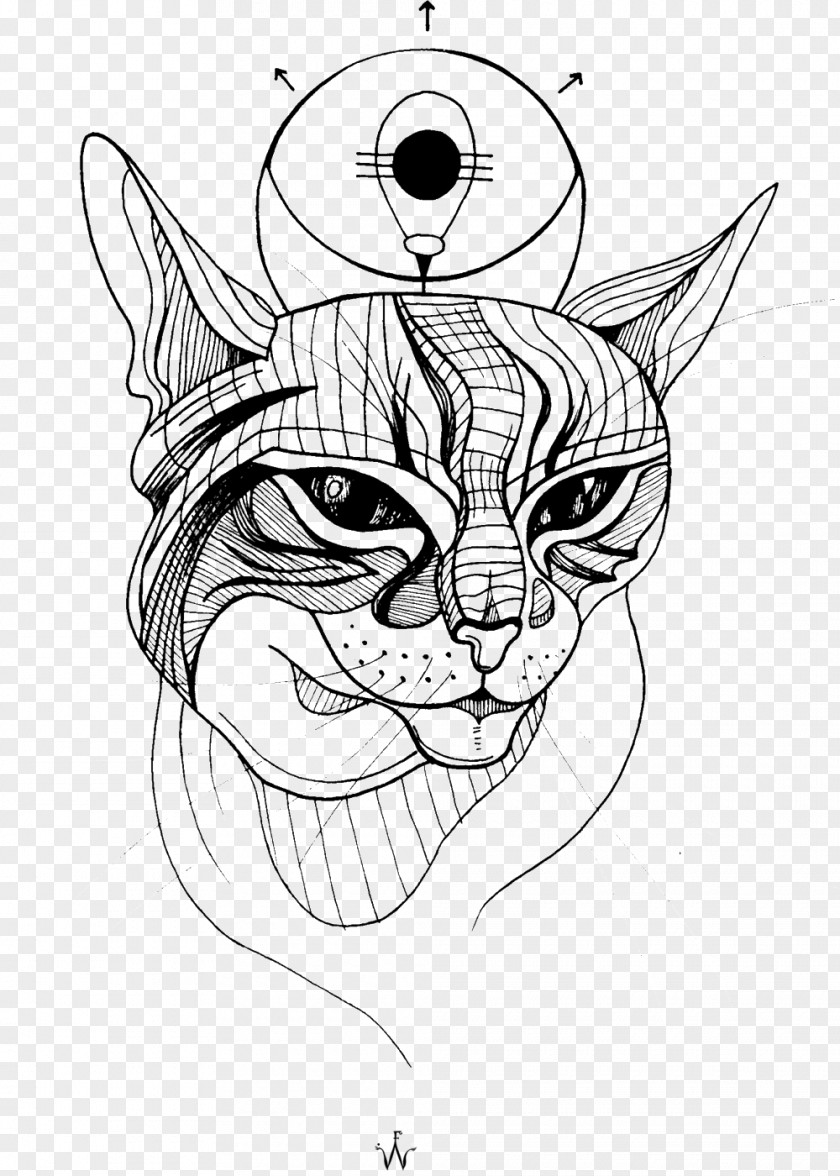 Cat Bastet Sketch Medea Art PNG