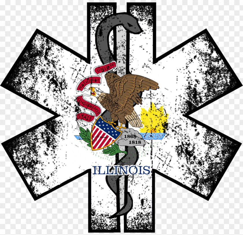 Firefighter Emergency Medical Services Illinois Certified First Responder Decal PNG