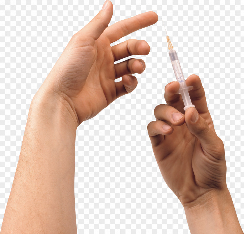 Syringe In Hand Injection Clip Art PNG