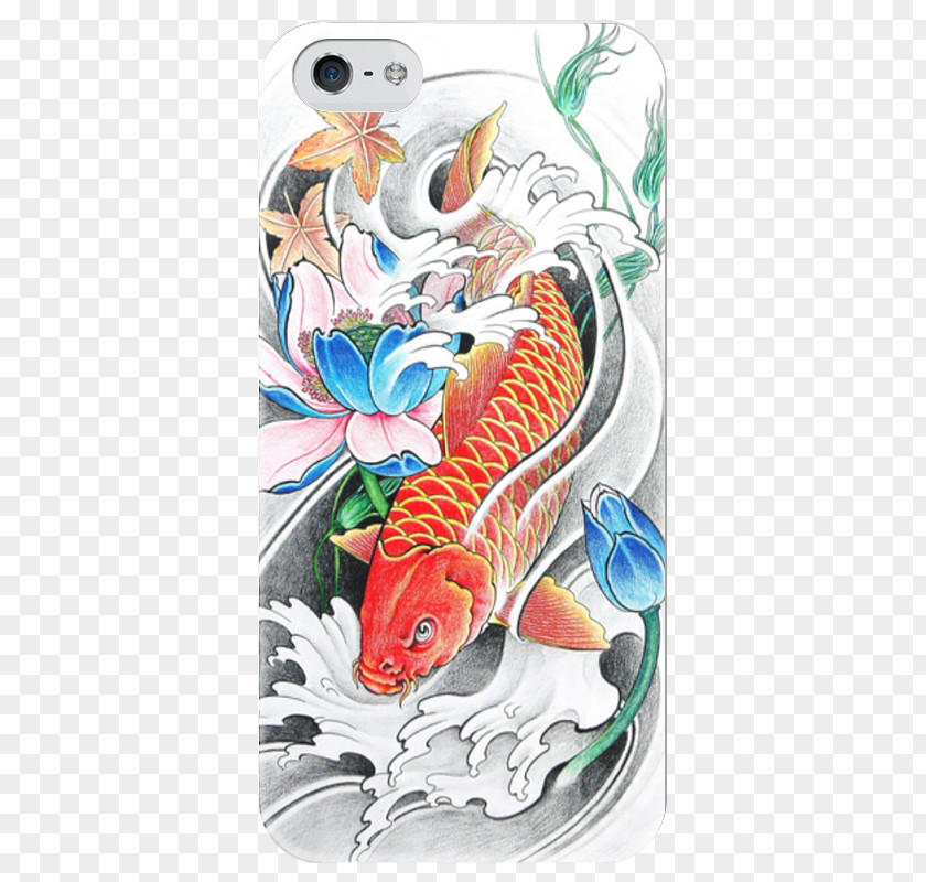 Fish Butterfly Koi Pond Tattoo PNG