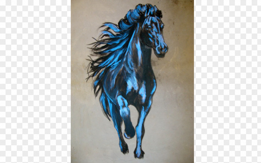 Hand Painted Mustang Stallion Seahorse Halter Horse Tack PNG