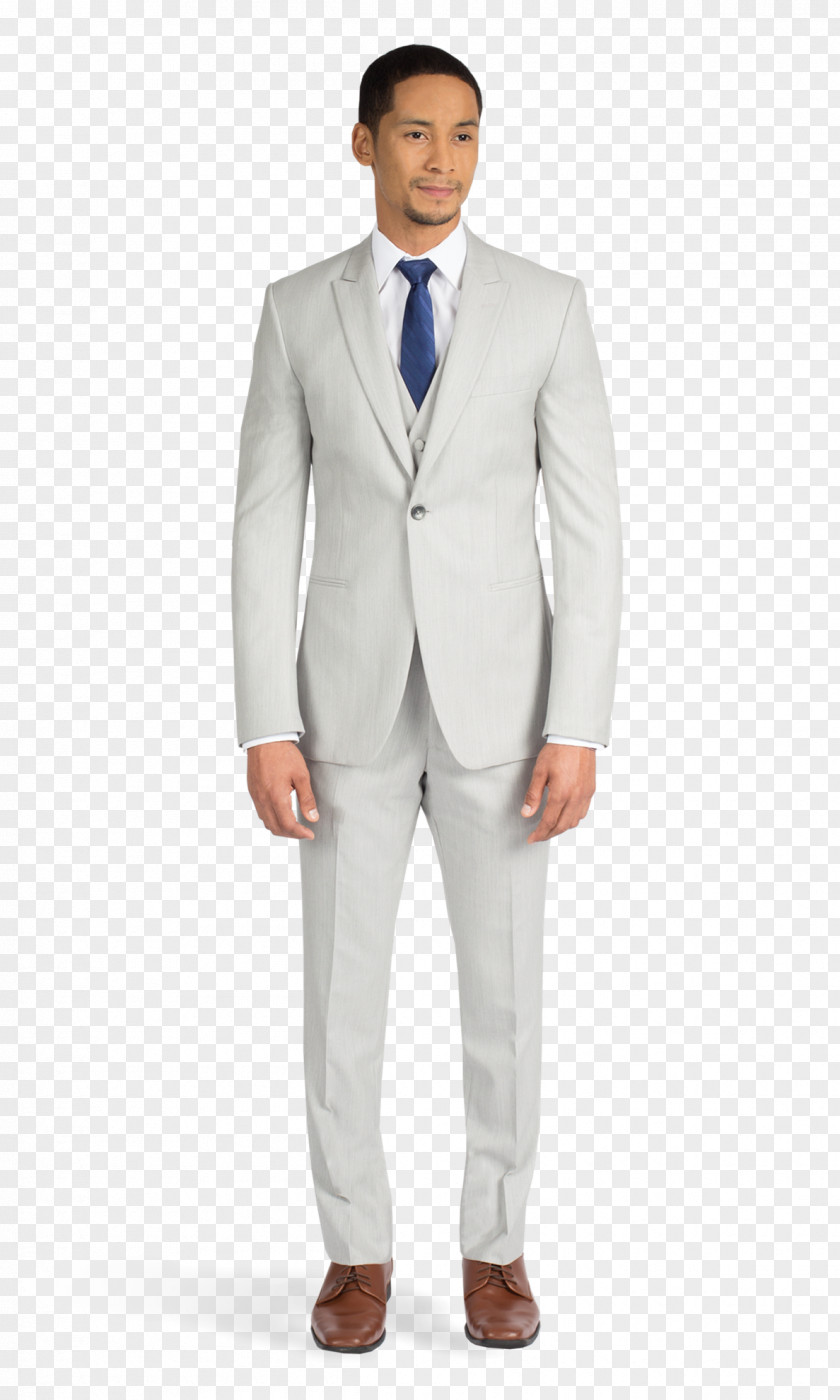 White Suit Tuxedo Lapel Ike Behar Dress PNG